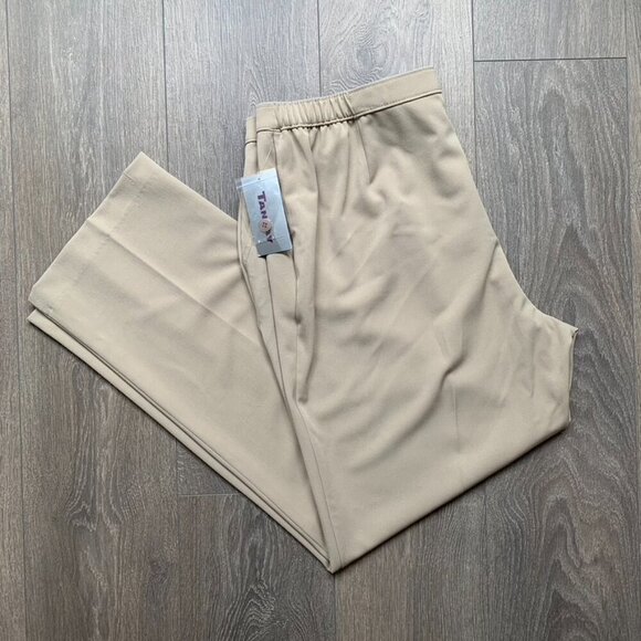 Tanjay Womens Pants Trousers Pleated Straight leg Khaki Brown Size 18 - Picture 2 of 11